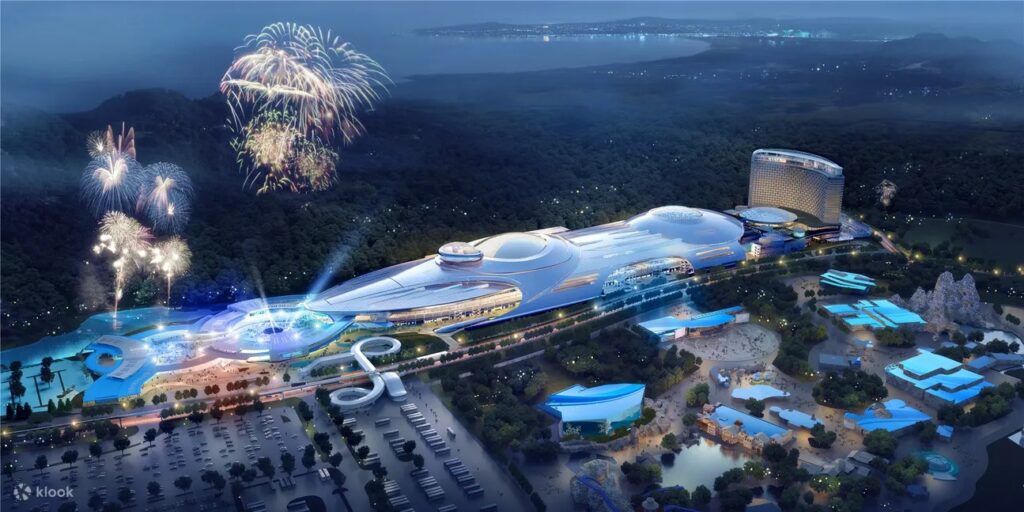 ▼珠海長隆宇宙飛船夜景